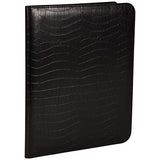 Kenneth Cole Reaction Faux Croco Leather Standard Bifold Writing Pad, Black