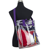 Eastsport 100% Clear PVC Value Tote with Front Easy Access Pocket, Purple