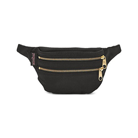 Jansport Hippyland Fanny Pack - Black/Gold - Adjustable Belt