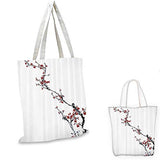 Watercolor Flowers Decorations Collection canvas messenger bag Spring Cherry Branches Classic Asian