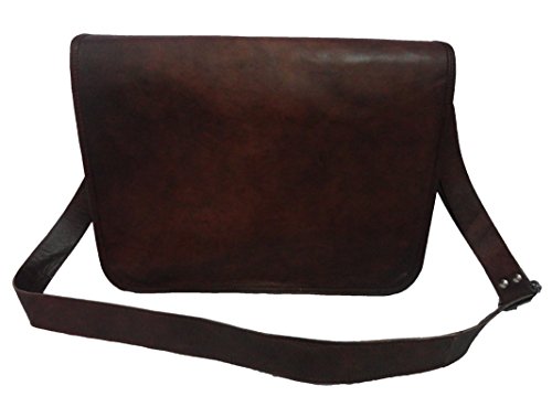 Vintage Craft Real Brown Leather Satchel 13" Macbook / Laptop Messenger Bag