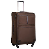 Coolife Luggage Expandable Suitcase Spinner Softshell Tsa Lock (M(24In), Brown)