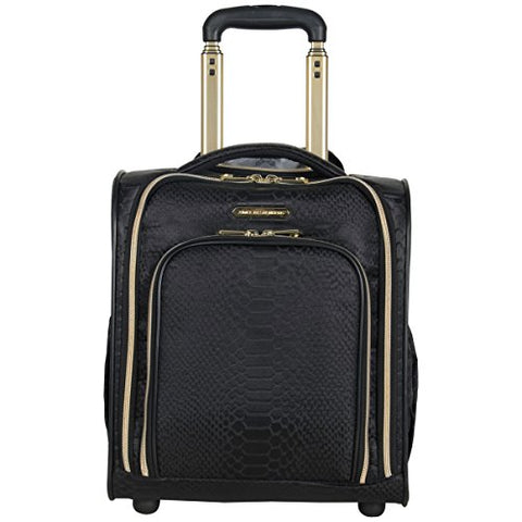 Aimee Kestenberg Women'S Jacquard Python Printed Polyester 2-Wheel Underseater Carry-On, Black
