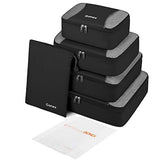 Gonex Packing Cubes Set, Lightweight Travel Organizers Bags 5pcs + 1 Shoe Bag+ 4 Reusable Zip