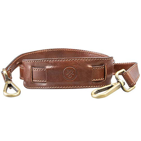 Maxwell Scott Italian Leather Shoulder Strap For Men - Tan