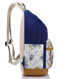 Eaglebeky Causal Travel Canvas Rucksack Lightweight Backpacks for Girls School Bookbags (Flower