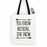 Games Of Throne You Know Nothing Cotton Canvas Tote Bag Day Trip Bag Carry All