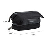 ABage Cosmetic Bag Waterproof Travel Makeup Shaving Grooming Toiletry Bag Dopp Kit, Black