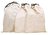 Misslo Set of 3 Cotton Breathable Dust-proof Drawstring Storage Pouch Bag, (Pack 3 XL)