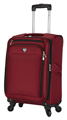Travelers Club Monterey Softside Spinner Luggage, Red, Carry-On 18-Inch