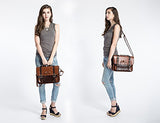 ECOSUSI Vintage Crossbody Messenger Bag Satchel Purse Handbag Briefcase for Women & Girl, Coffee