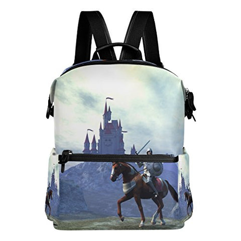 Colourlife Knight And Castle Stylish Casual Shoulder Backpacks Laptop School Bags Travel