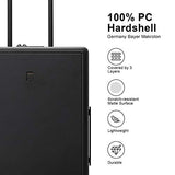 LEVEL8 Elegance Matte Carry-On Luggage, 20” Hardside Suitcase, Lightweight PC Matte Hardcase Spinner Trolley for Luggage, TSA Approved Cabin Luggage with 8 Spinner Wheels- Black, 20-Inch Carry-On