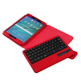 AutumnFall Folio Leather Case+Bluetooth Keyboard for Samsung GALAXY Tab S2 T710 (Red)
