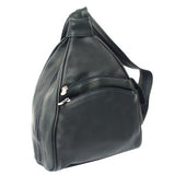 Piel Leather Two-Pocket Sling, Black, One Size