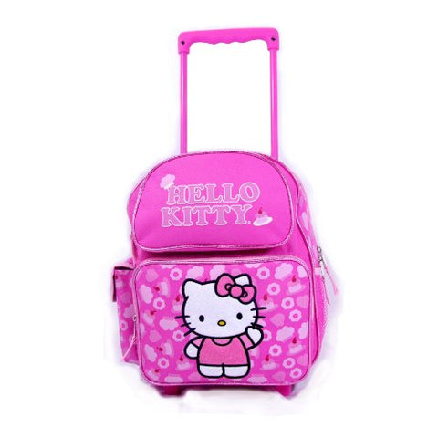 Sanrio Hello Kitty Rolling Backpack Kitty Wheeled 12" Backpack Pink