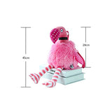 Berchirly Cute Pink Flamingo Plush Toy Mini Backpack for Baby Girls