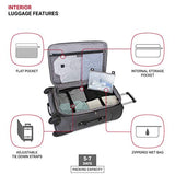 SwissGear Sion Softside Luggage with Spinner Wheels, Dark Grey, Checked-Medium 25-Inch