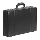 Mancini 4" Leather Expandable Attache Case - Black
