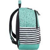 Eastsport Everyday Classic Backpack with Interior Tech Sleeve, Turquoise/Dots/Stripe print