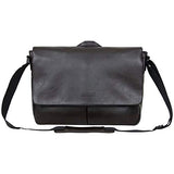 Kenneth Cole Reaction Travelier Satchel Messenger Vegan Leather Laptop Computer Shoulder Bags, Brown, 15.6"