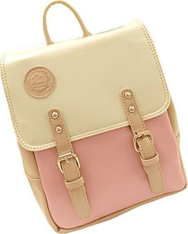 Big Mango Fashion Outdoor Bag Schoolbag Laptop Backpack Soft Satchel Handbag For Female (Pink)