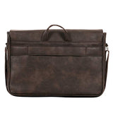 Kenneth Cole Reaction Travelier Satchel Messenger Vegan Leather Laptop Computer Shoulder Bags, Brown, Scored
