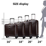 Retro Travel Suitcase Rolling Spinner Luggage Women Trolley Case 24inch Wheels Man 20inch Box PVC Vintage Cabin Travel Bag Trunk (Color : 24inch)