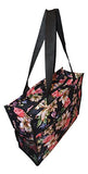Medium Fashion Print Zipper Top Tote Bag (Lily Rose)