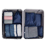 Aoolife 7 Set Travel Storage Bags Packing cubes Multi-functional Clothing Sorting Packages,Travel Packing Pouches,Luggage Organizer with shoe bag (Dark blue)