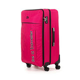 Cloe Checked Large 28 inch Water-Resistant Luggage with 360º-spinner wheels in Magenta Color