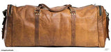 KK's 30 Inch Real Goat Leather Large Handmade Travel Luggage Bags in Square Big bag Carry On