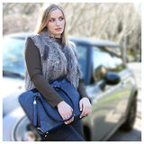 BFB Laptop Totes for Women – 13 Inch Laptop Shoulder Bag – Designer Handmade Handbag - Quality That’s Made to Last – Navy