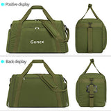 Gonex 60L Travel Duffle Bag, Weekender Overnight Duffel Bag with Shoe Compartment Army Green