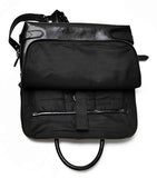 Zlyc Fashion Split Leather 15.6" Laptop Backpack Handbag Tote Messenger Bag Black
