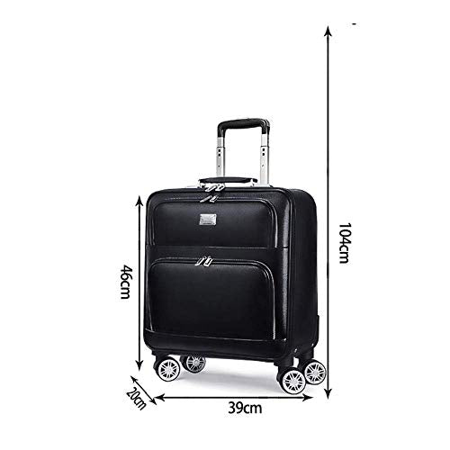 Luggage PU Rolling Suitcase Cabin Business Travel Trolley Bags for Men ...