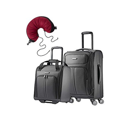 Samsonite Leverage LTE 3 Piece Carry-On Bundle | 20", Wheeled Boarding Bag, Travel Pillow