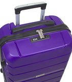 Dejuno Ark 3-Piece Lightweight Hardside Spinner Luggage Set-Purple