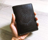 Unik4art - Black Panther leather passport wallet holder cover case superhero marvel wakanda - 1BL