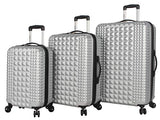 Steve Madden Armor 3 Piece Luggage Set Hardside Suitcase With Spinner Wheels … (One Size, Armor Silver)