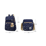 Girls' Canvas Backpack Set 3 Pieces Patterned Bookbag Laptop School Backpack (black)