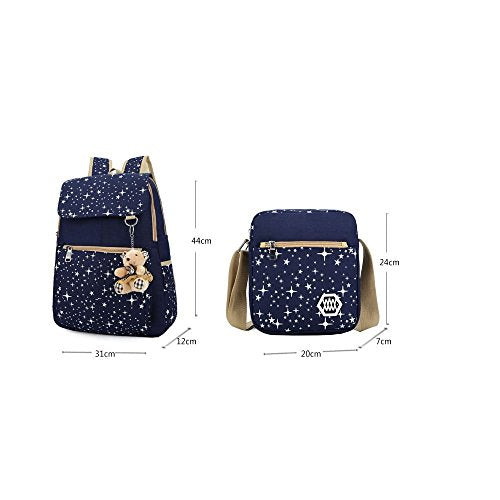 ZIGUO Canvas Stripe Backpack – Casual Rucksack For Teen Girls, School, College & Travel