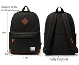 Vaschy Unisex Classic Lightweight Water-Resistant Campus School Rucksack Travel Backpack Bookbag