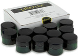 Vivaplex, 12, Green, 1 oz, Round Glass Jars, with Inner Liners and black Lids