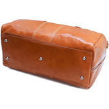Floto Venezia Duffle Olive (Honey) Brown Italian Leather Weekender Travel Bag