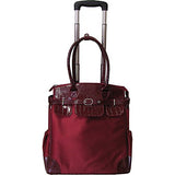 Amerileather Deluxe Skylar Women's 17-inch Rolling Tote with Laptop Compartment Red