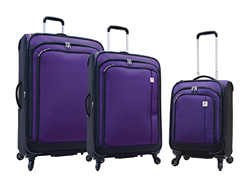 Samboro Feather Lite Lightweight Luggage Spinners - 3 Piece Set (Purple Color)