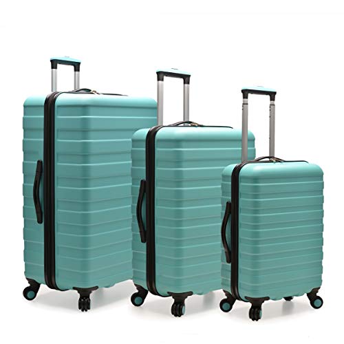 U.S. Traveler US09112E Cypress Colorful 3 Piece Hardside Spinner Luggage Set44; Mint