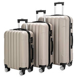 Luggage Set 20" 24" 28" 3 Piece Hardside Suitcase with Spinner Wheel TSA Lock Lightweight Carry On