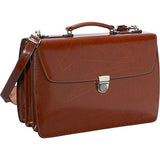 Jack Georges Elements Collection Triple Gusset Flapover Laptop Leather Briefcase